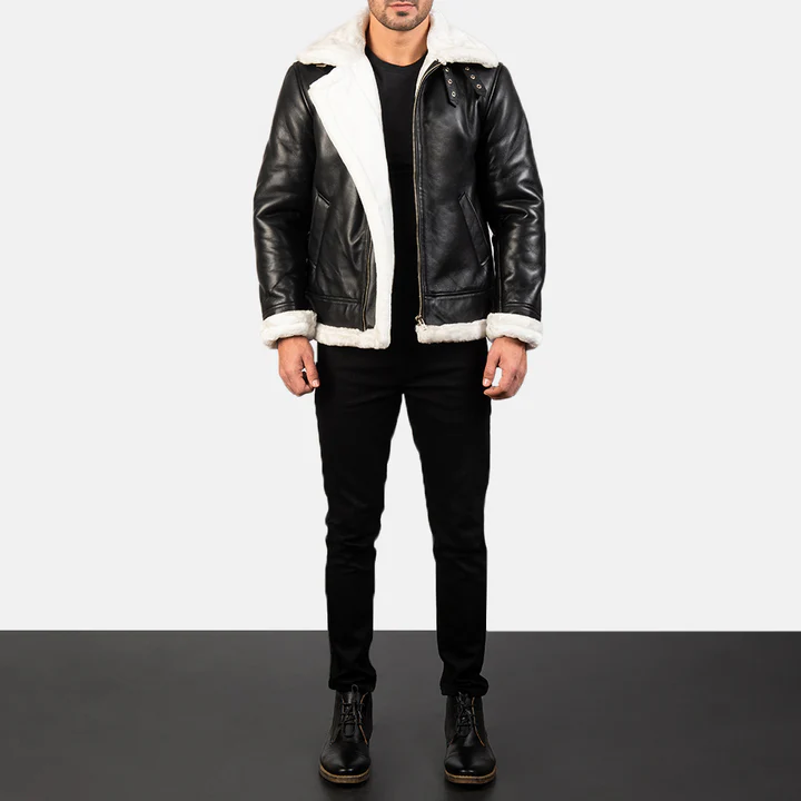 Black Mens Aviator Jacket