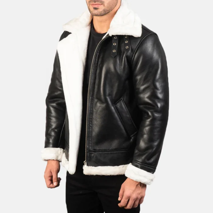 Black Mens Aviator Jacket
