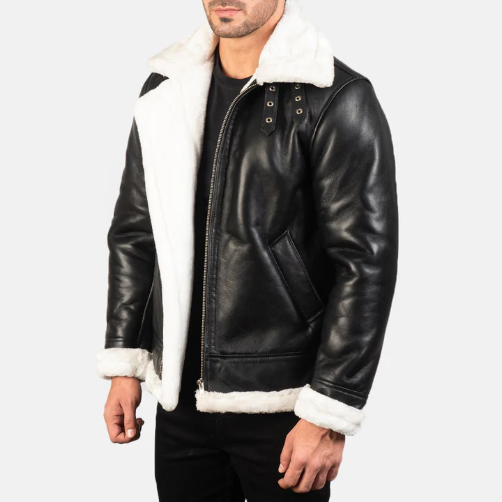 Black Mens Aviator Jacket