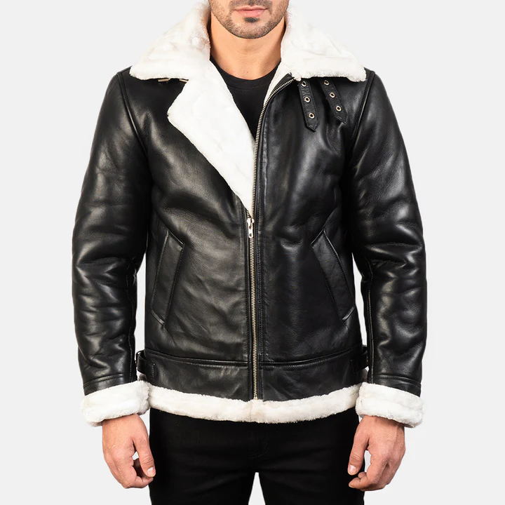 Black Mens Aviator Jacket