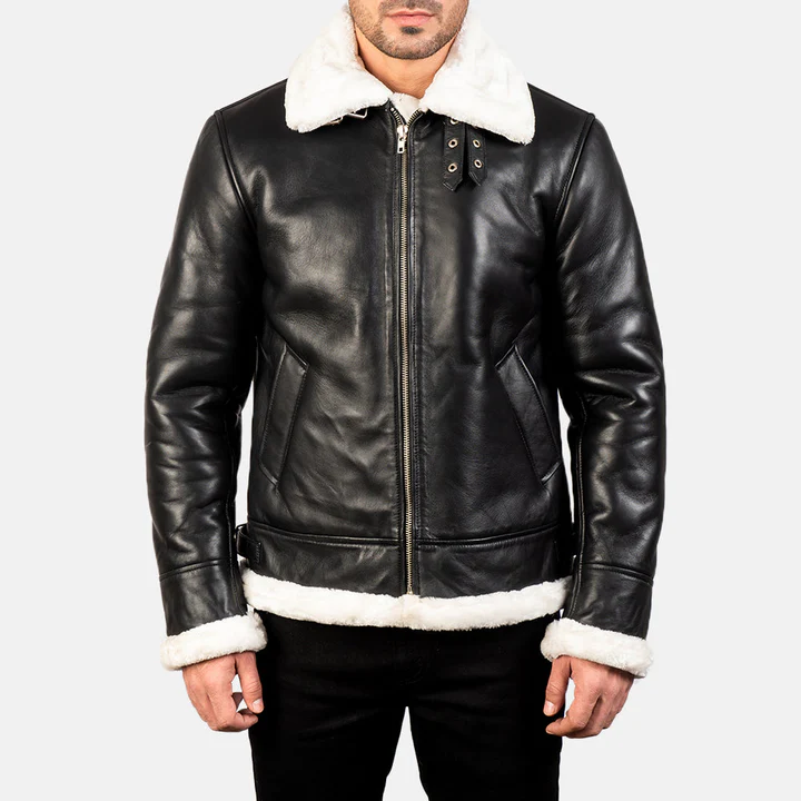 Black Mens Aviator Jacket