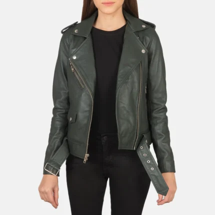 Plus Size Leather Biker Jacket
