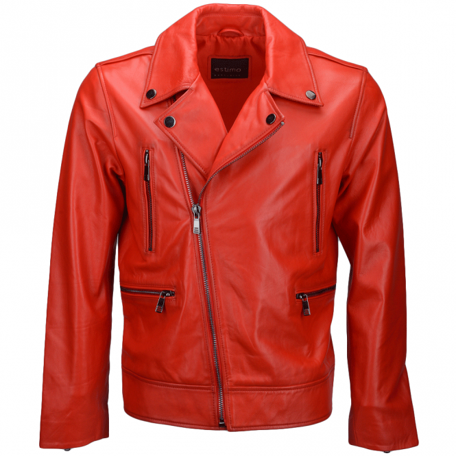 red leather biker jacket