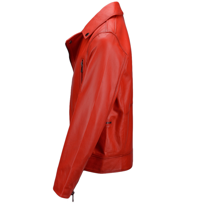 red leather biker jacket