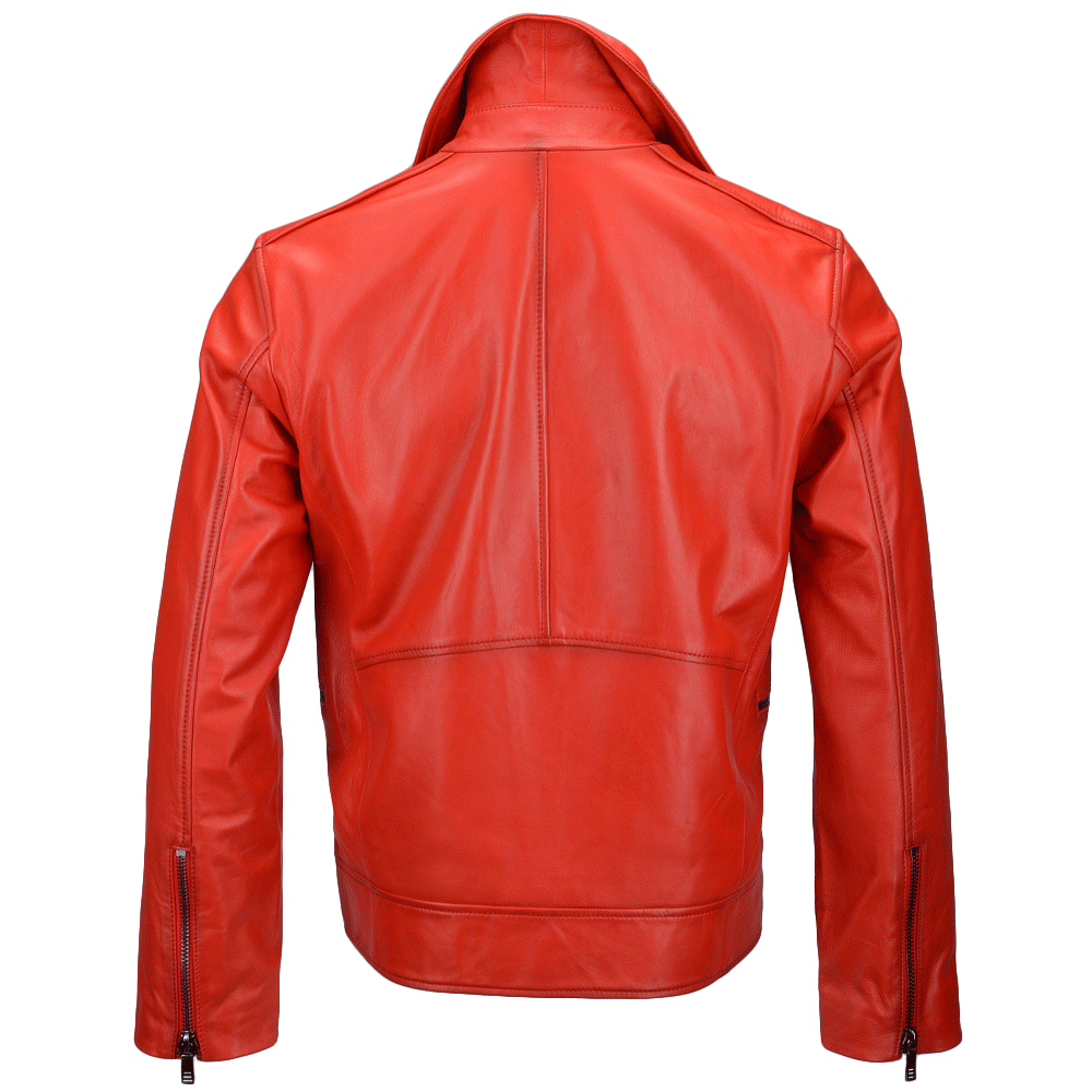 red leather biker jacket