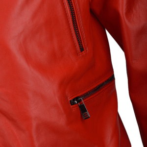 red leather biker jacket