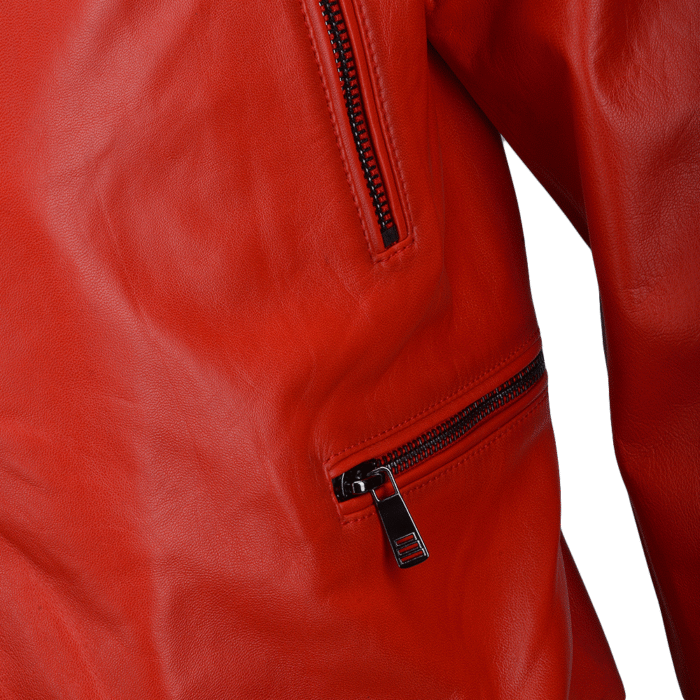 red leather biker jacket