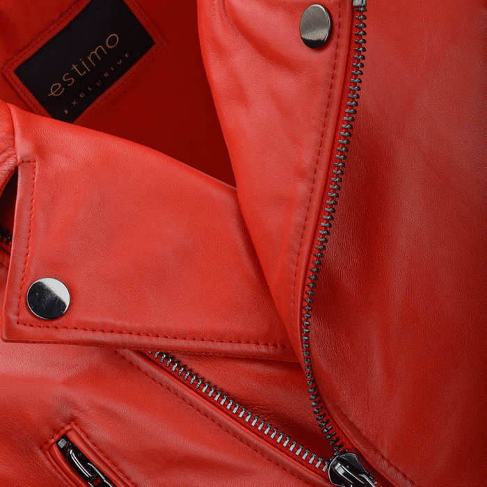 red leather biker jacket