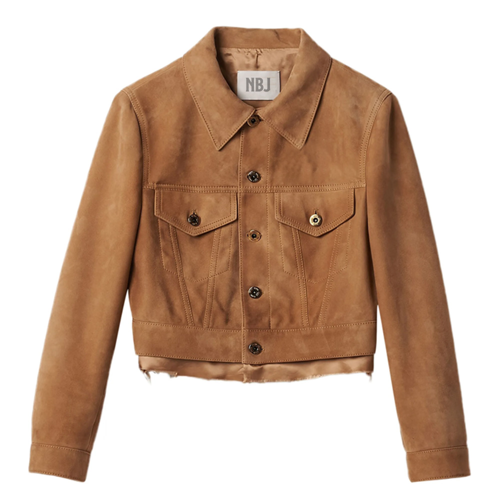 Aesthetic Brown Suede Jacket Womens