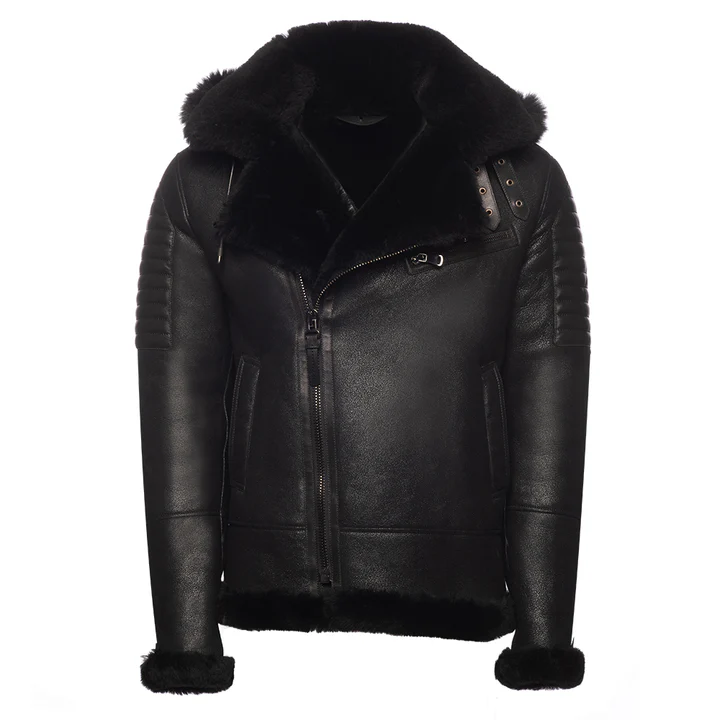 Black Mens Aviator Jacket