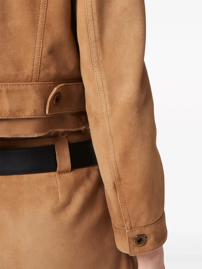 Aesthetic Brown Suede Jacket Womens