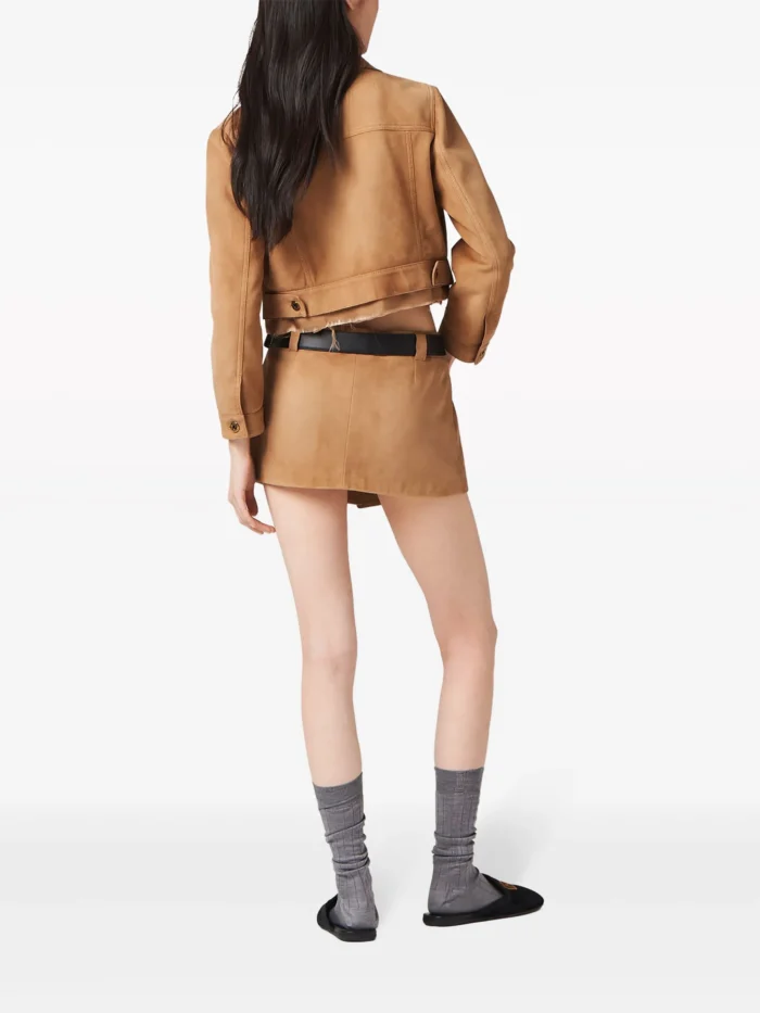 Aesthetic Brown Suede Jacket Womens