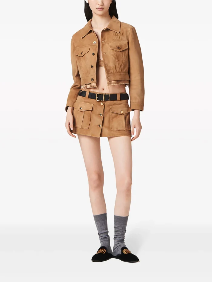 Aesthetic Brown Suede Jacket Womens