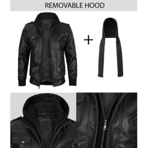 Leather Jacket With Hood