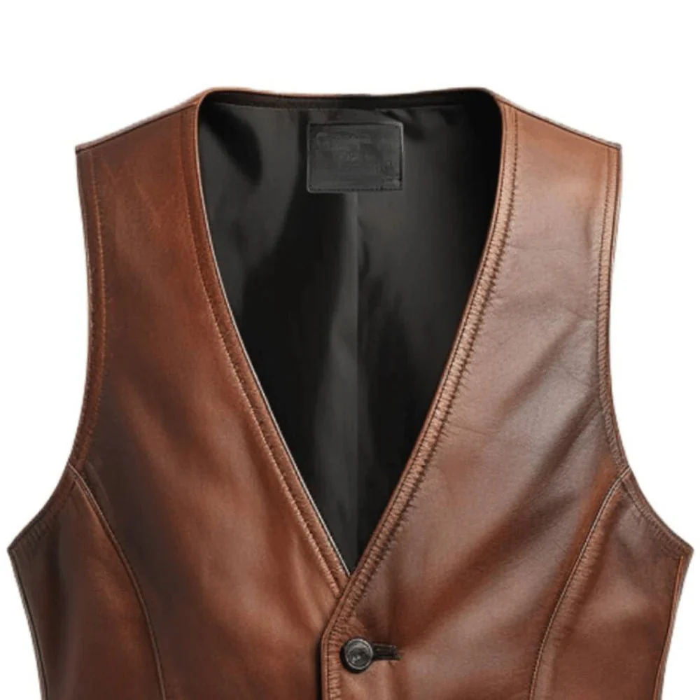 Brown Leather Vest