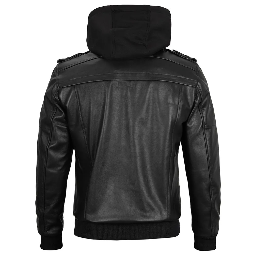 Leather Jacket With Hood​