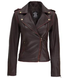 Womens Brown Biker Jacket