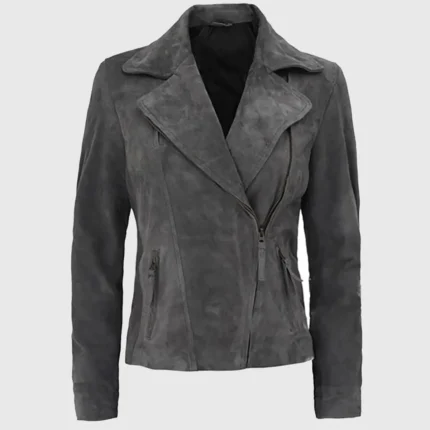 suede leather biker jacket