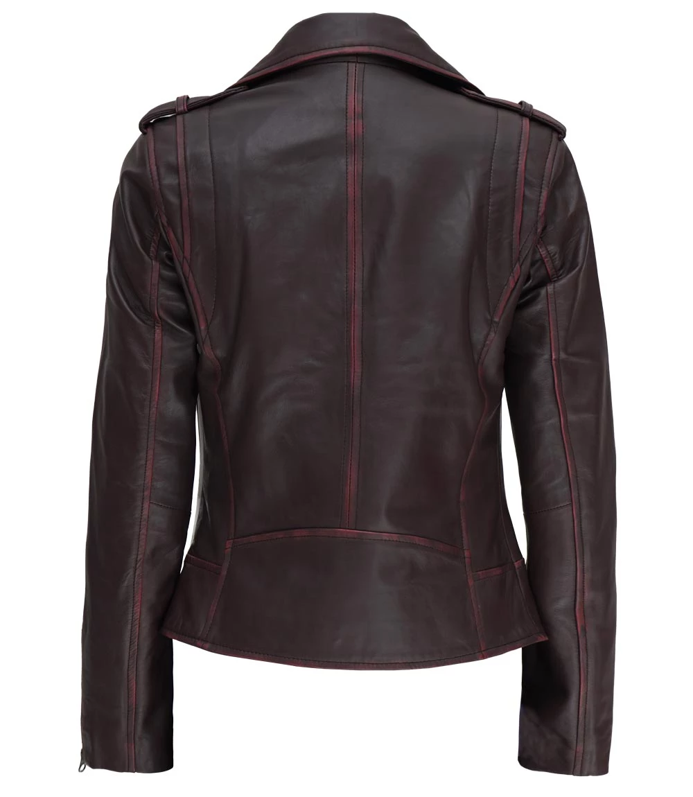 Womens Brown Biker Jacket