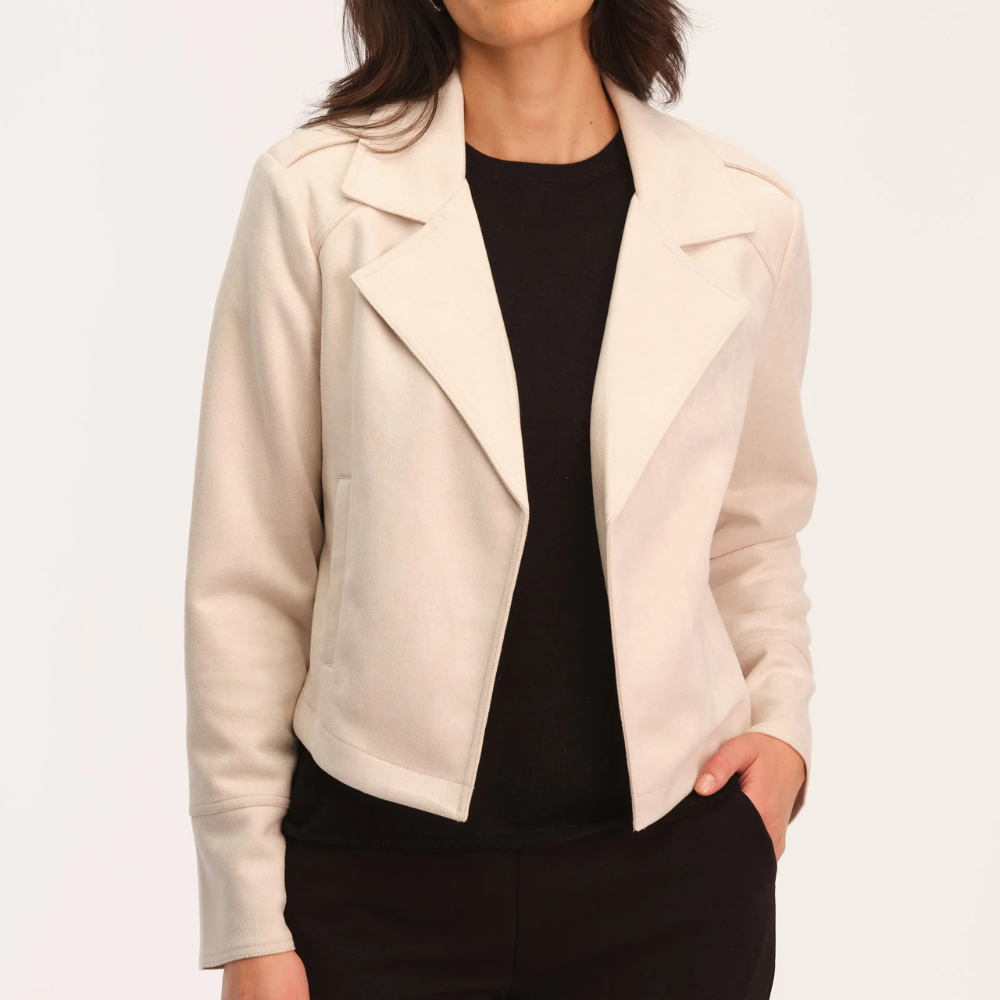 women faux suede jacket