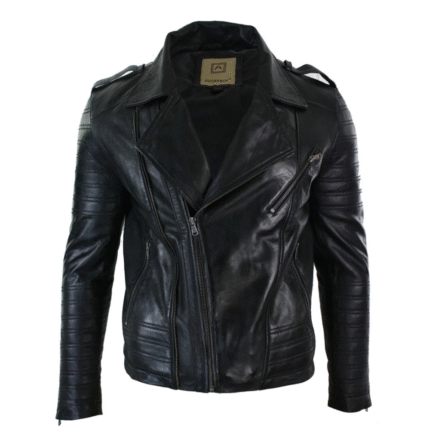 Leather Biker Jacket Mens