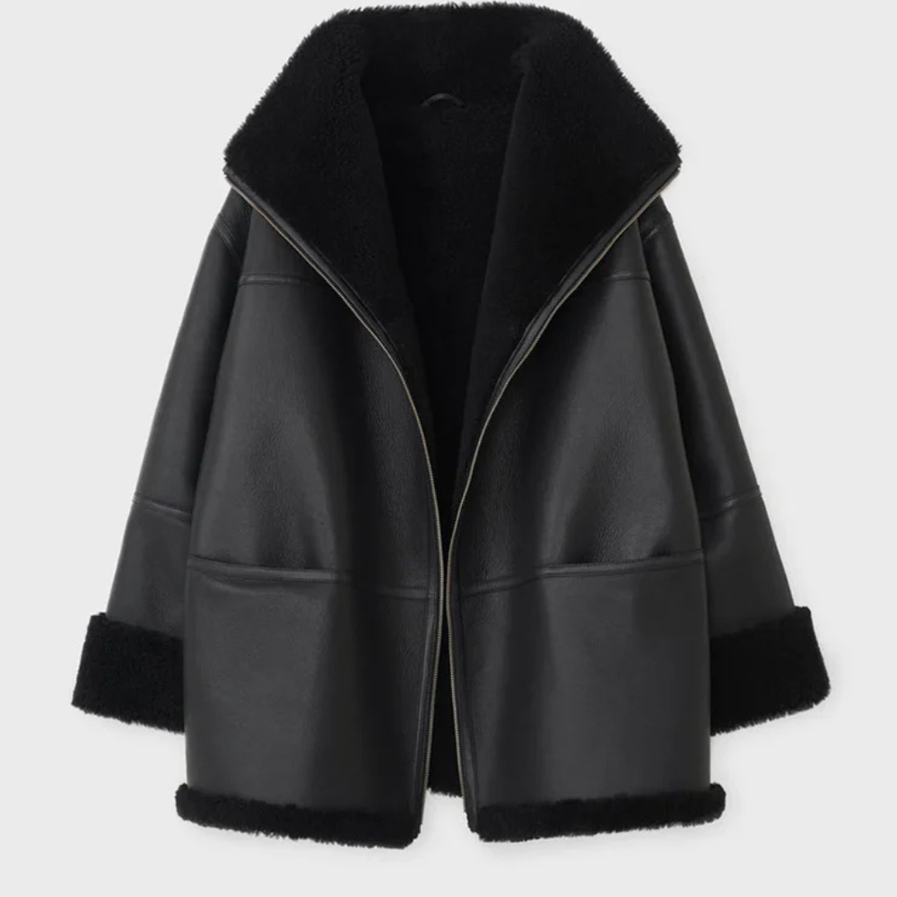 aviator jacket leather womens