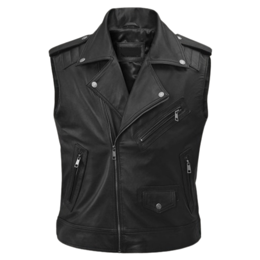 leather biker vest