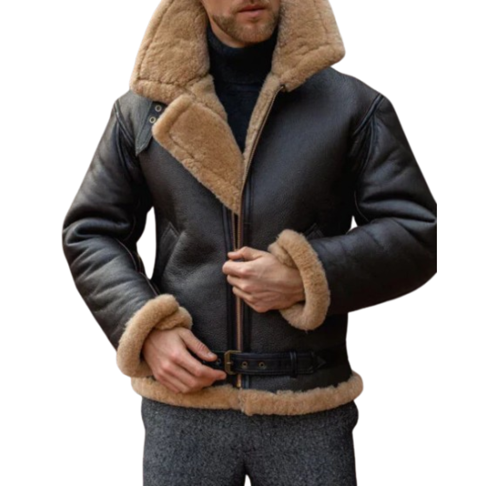 black mens aviator jacket
