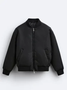 black bomber jacket