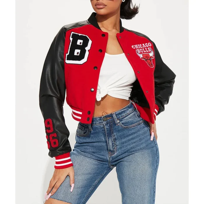 cropped varsity jacket​