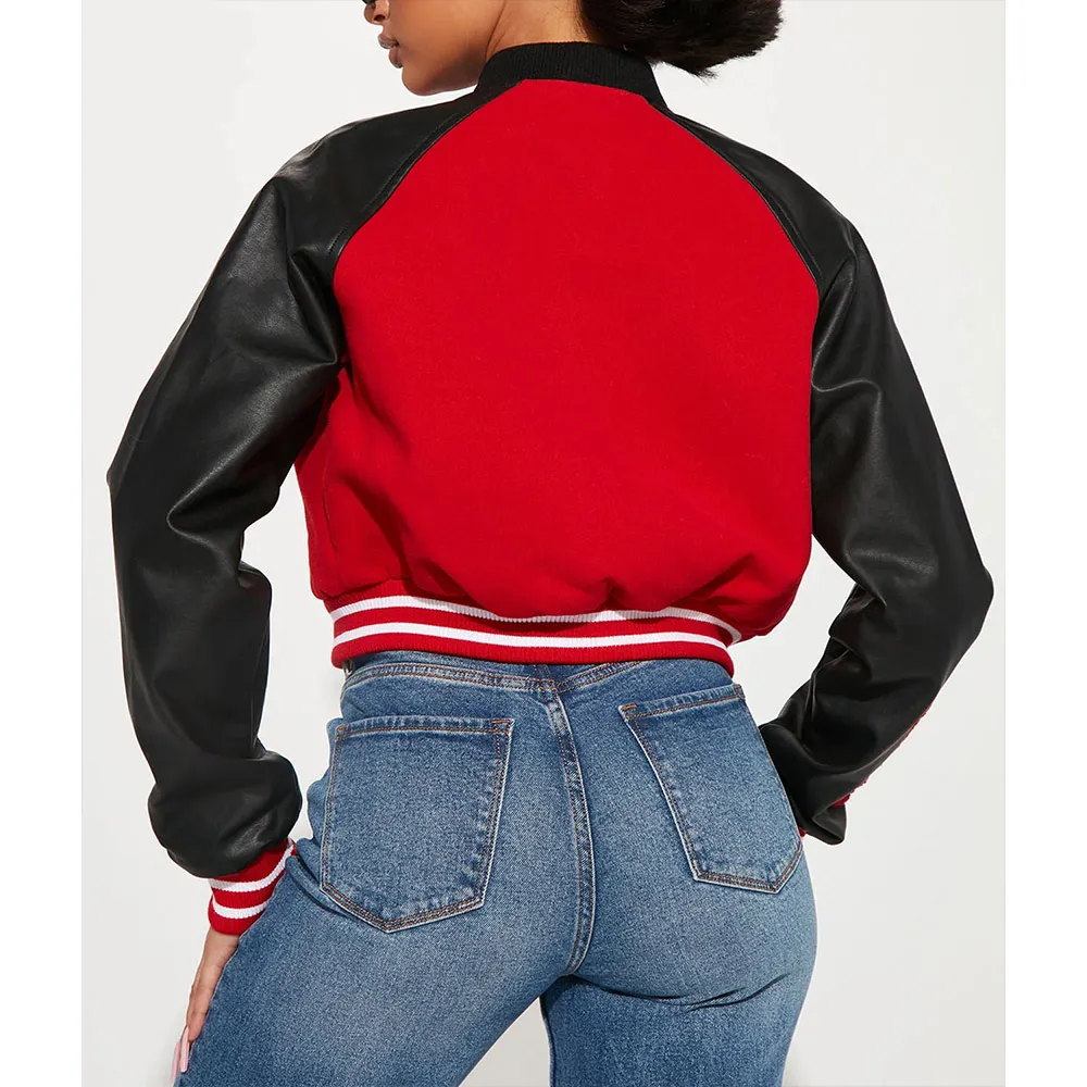 cropped varsity jacket​