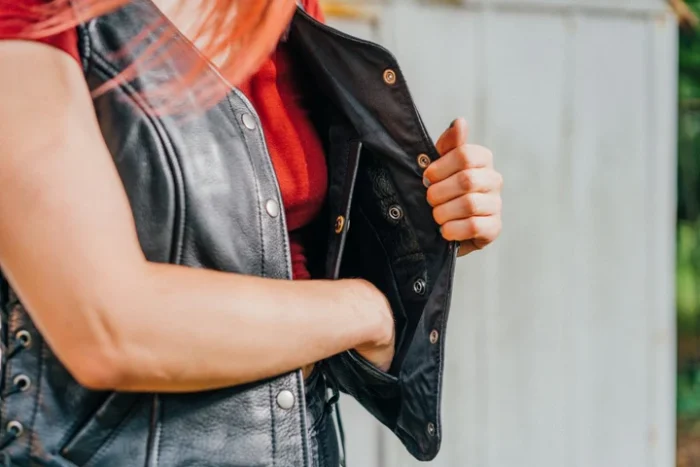 womens leather vest