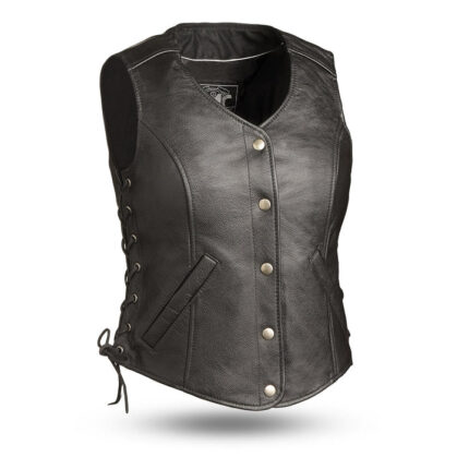 womens leather vest