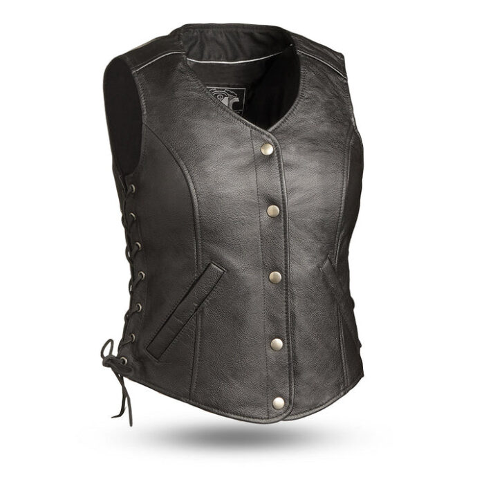 womens leather vest