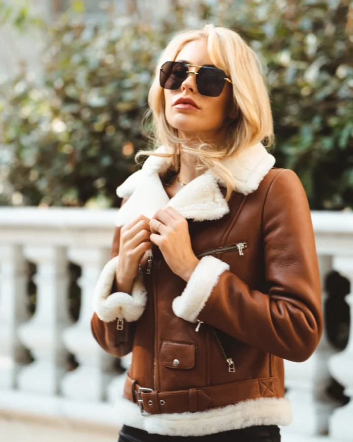 Aviator Jacket Leather Womens