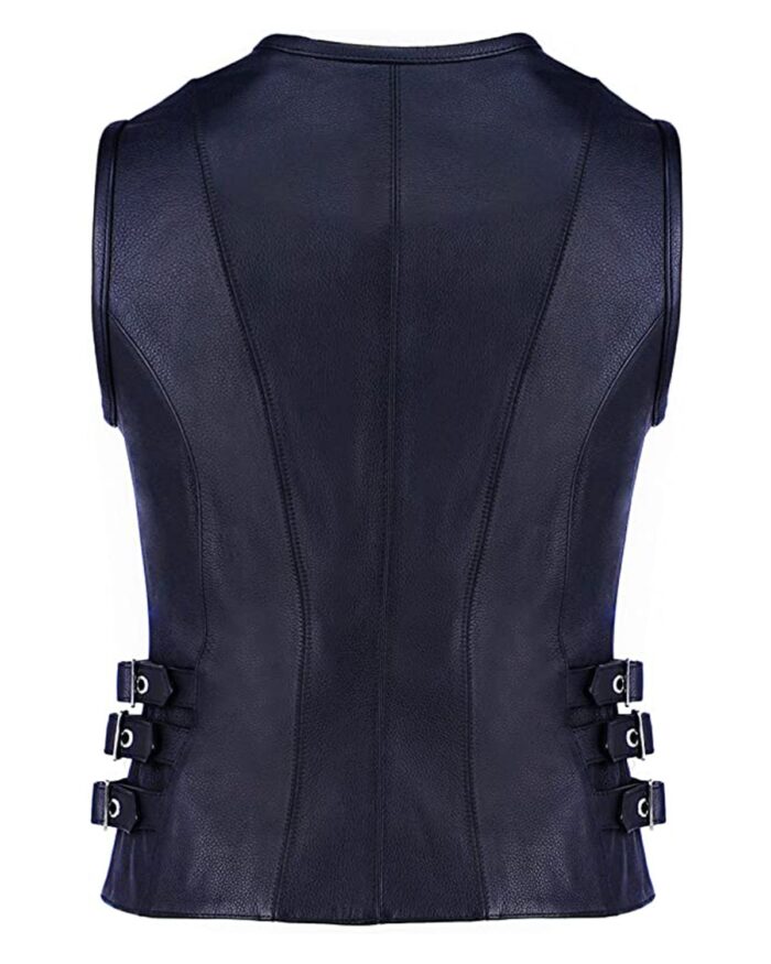 female leather vest