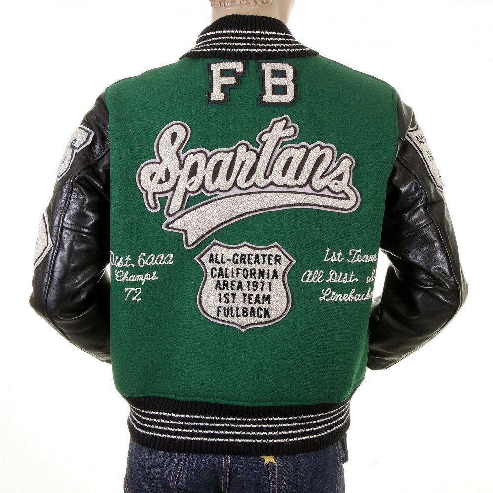 green varsity jacket