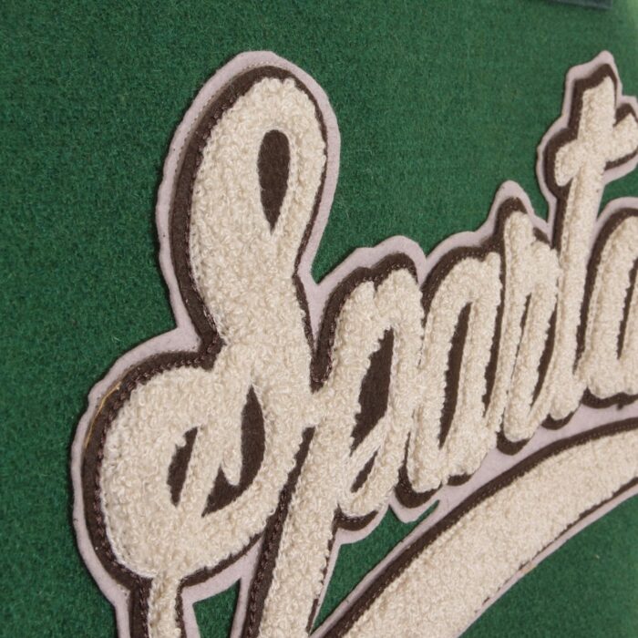 green varsity jacket