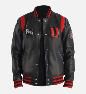 black varsity jacket men