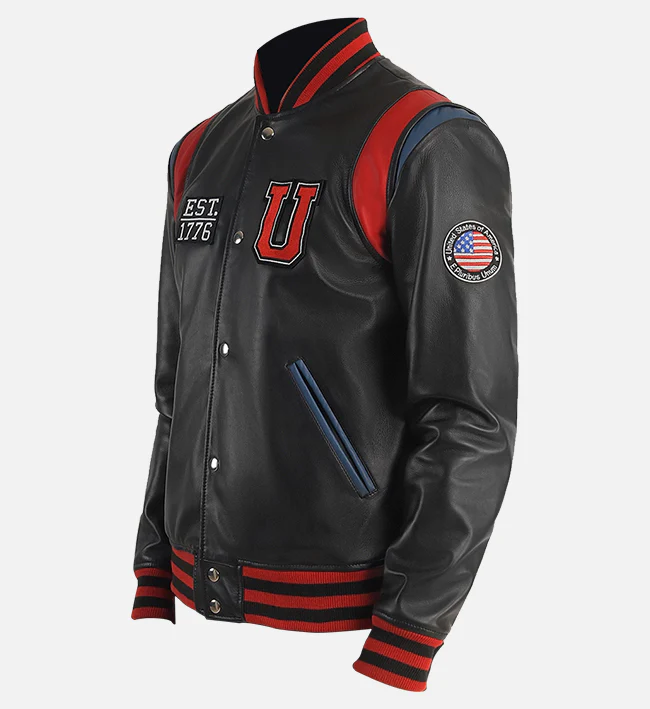 black varsity jacket men​