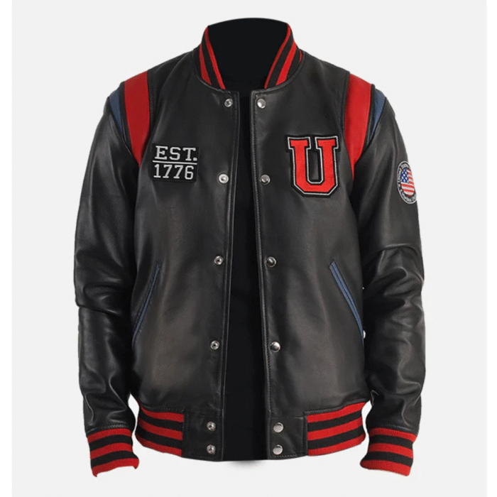 black varsity jacket men​
