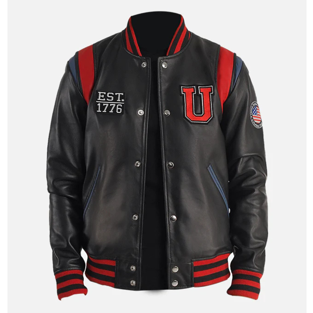 black varsity jacket men