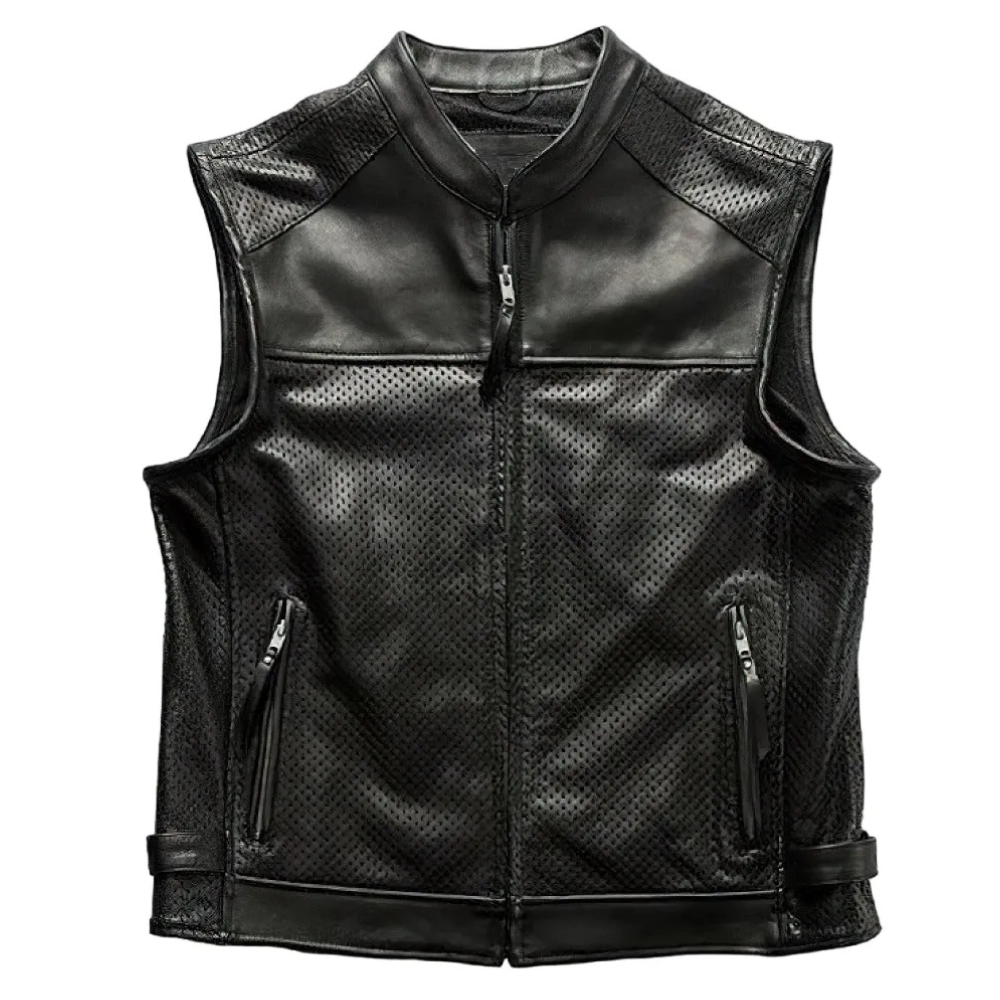 leather motorcycle vest