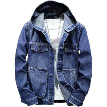 denim jacket with denim hood