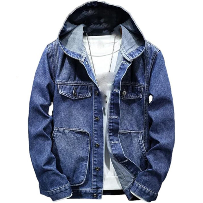 denim jacket with denim hood