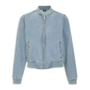 bomber denim jacket women's
