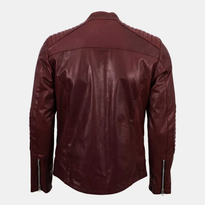 burgundy leather jacket