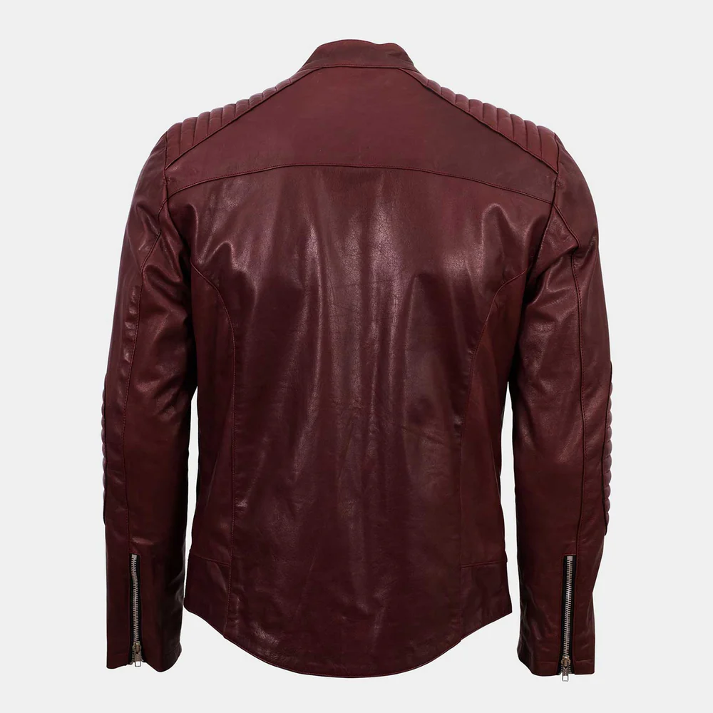 burgundy leather jacket