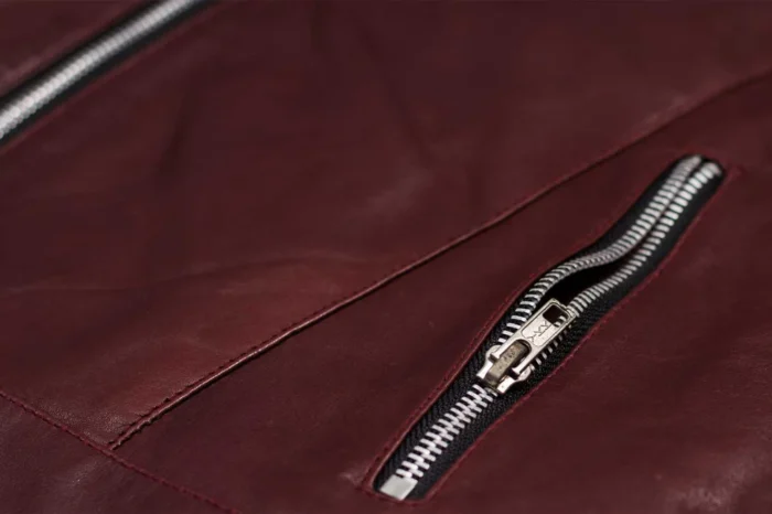 burgundy leather jacket