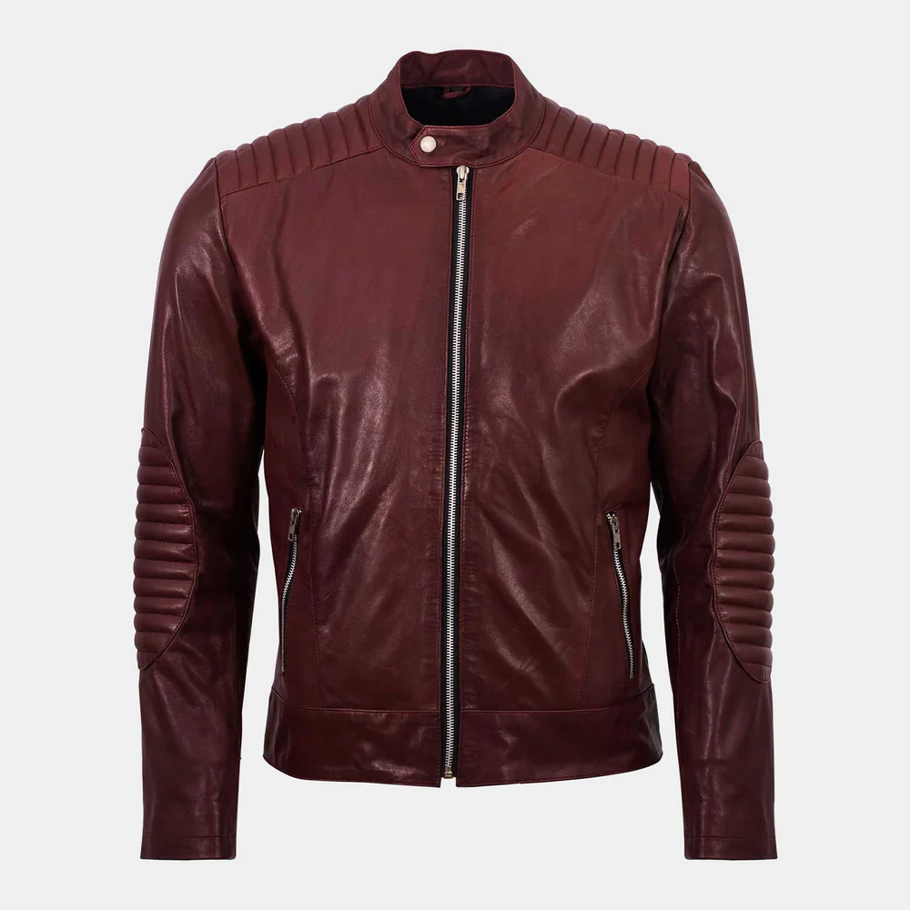 burgundy leather jacket